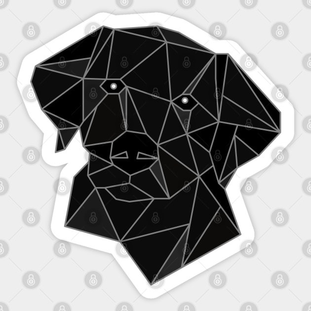 Labrador Black Stained Glass Sticker by inotyler